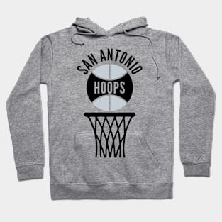 Retro San Antonio Hoops Black and Silver Logo Hoodie